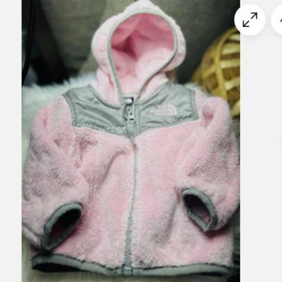 The North Face Infant Girls Pink Hoodie Fleece Jacket Size 3-6 Months - Picture 1 of 5